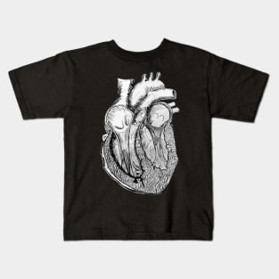 Anatomical Heart Section Pen and Ink Drawing Kids T-Shirt